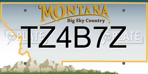 TZ4B7Z Montana License Plate