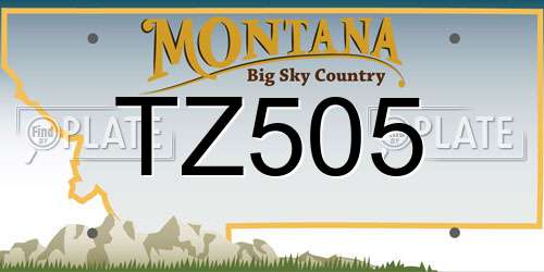 TZ505 Montana License Plate