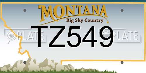 TZ549 Montana License Plate