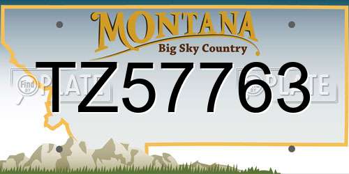 TZ57763 Montana License Plate