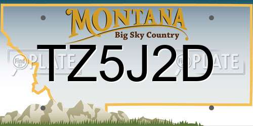 TZ5J2D Montana License Plate