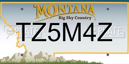 TZ5M4Z Montana License Plate