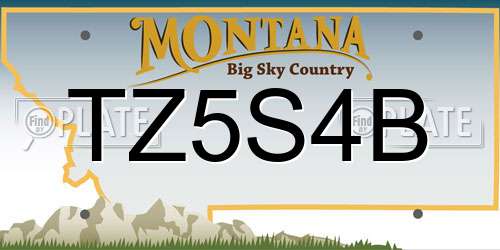 TZ5S4B Montana License Plate
