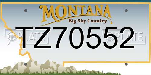 TZ70552 Montana License Plate