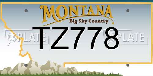 TZ778 Montana License Plate