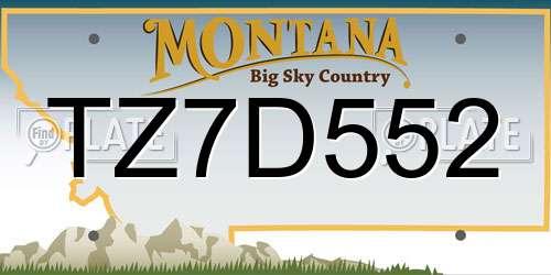 TZ7D552 Montana License Plate