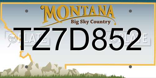 TZ7D852 Montana License Plate