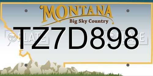 TZ7D898 Montana License Plate