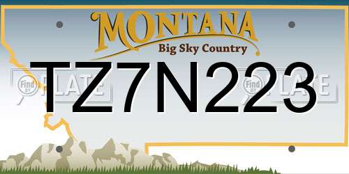 TZ7N223 Montana License Plate