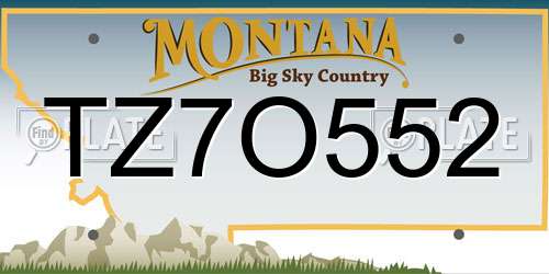 TZ7O552 Montana License Plate