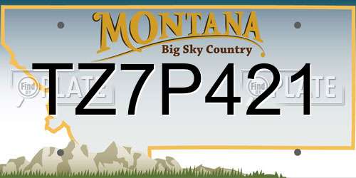 TZ7P421 Montana License Plate