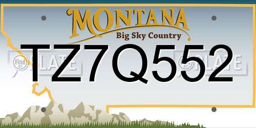 TZ7Q552 Montana License Plate