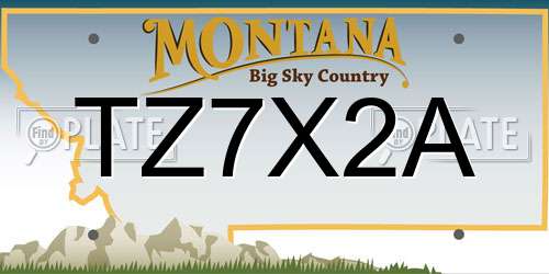 TZ7X2A Montana License Plate
