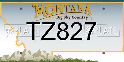 TZ827 Montana License Plate