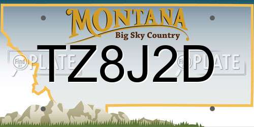 TZ8J2D Montana License Plate