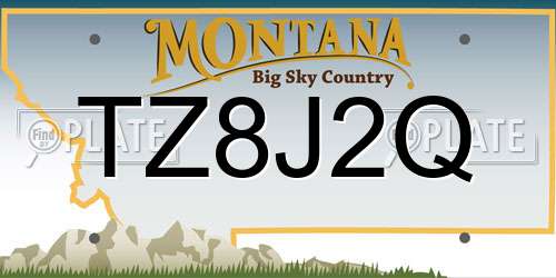 TZ8J2Q Montana License Plate