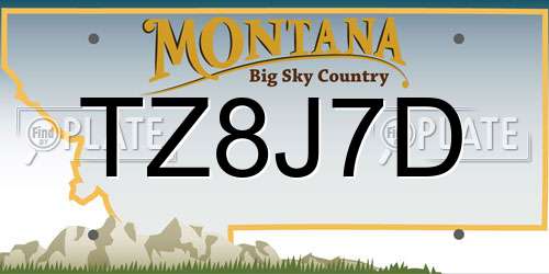 TZ8J7D Montana License Plate