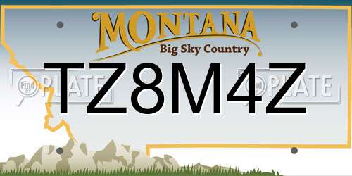 TZ8M4Z Montana License Plate