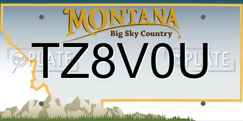 TZ8V0U Montana License Plate