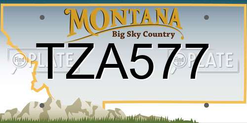 TZA577 Montana License Plate