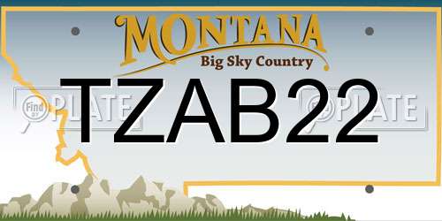 TZAB22 Montana License Plate