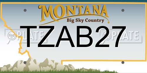 TZAB27 Montana License Plate