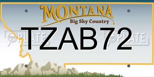 TZAB72 Montana License Plate