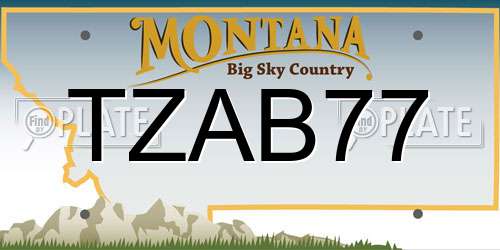 TZAB77 Montana License Plate