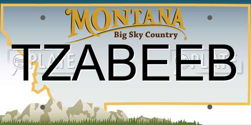 TZABEEB Montana License Plate