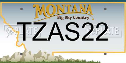 TZAS22 Montana License Plate