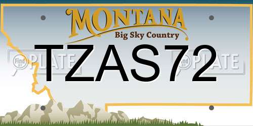 TZAS72 Montana License Plate