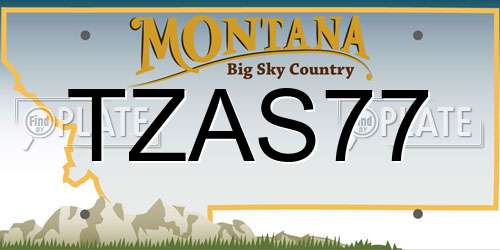 TZAS77 Montana License Plate