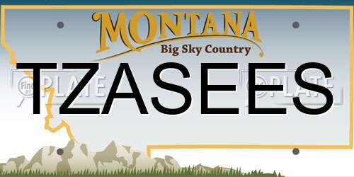 TZASEES Montana License Plate