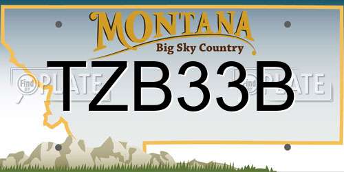 TZB33B Montana License Plate