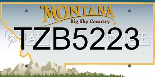 TZB5223 Montana License Plate