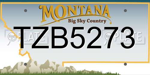 TZB5273 Montana License Plate