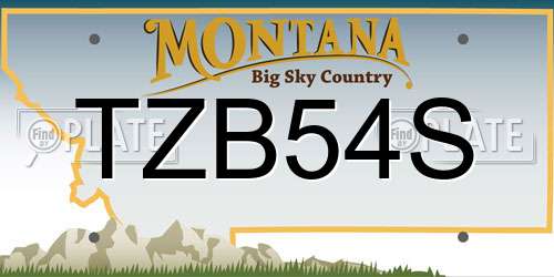 TZB54S Montana License Plate