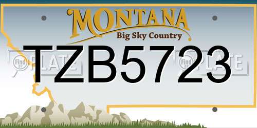 TZB5723 Montana License Plate