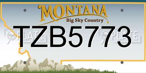 TZB5773 Montana License Plate
