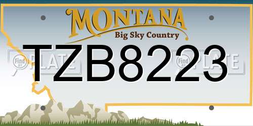 TZB8223 Montana License Plate
