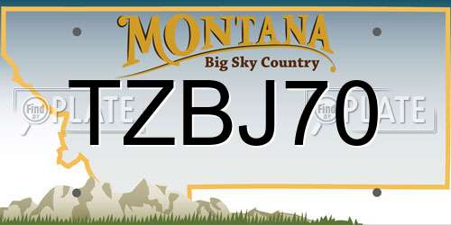 TZBJ70 Montana License Plate