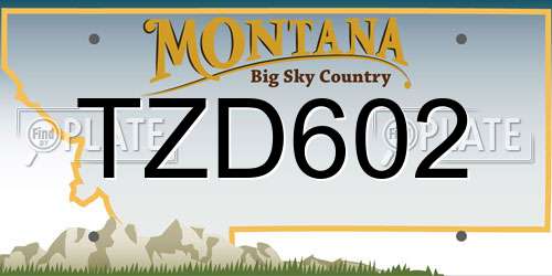 TZD602 Montana License Plate