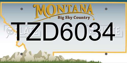 TZD6034 Montana License Plate