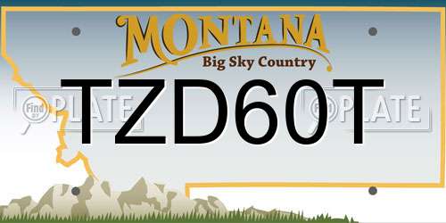 TZD60T Montana License Plate