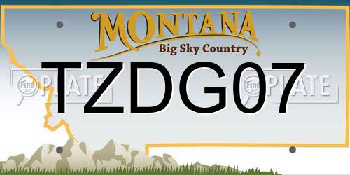 TZDG07 Montana License Plate
