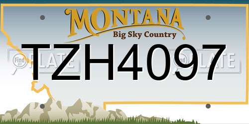 TZH4097 Montana License Plate