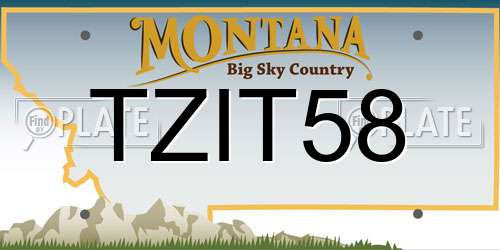 TZIT58 Montana License Plate