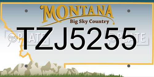 TZJ5255 Montana License Plate