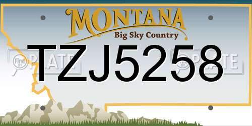 TZJ5258 Montana License Plate