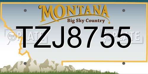TZJ8755 Montana License Plate